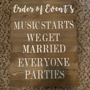 Order of Events Sign